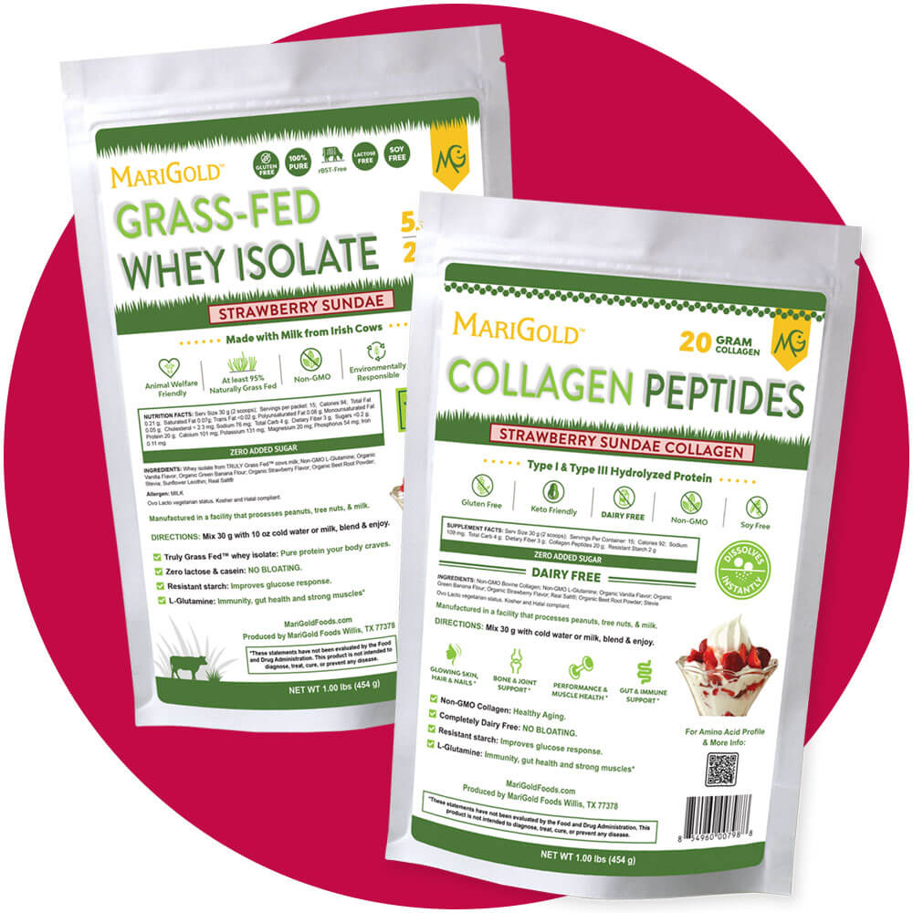MariGold Strawberry Whey Isolate and Collagen Peptides
