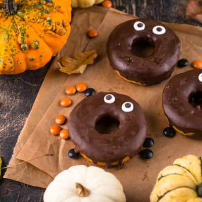 No-Bake Halloween Protein Donuts