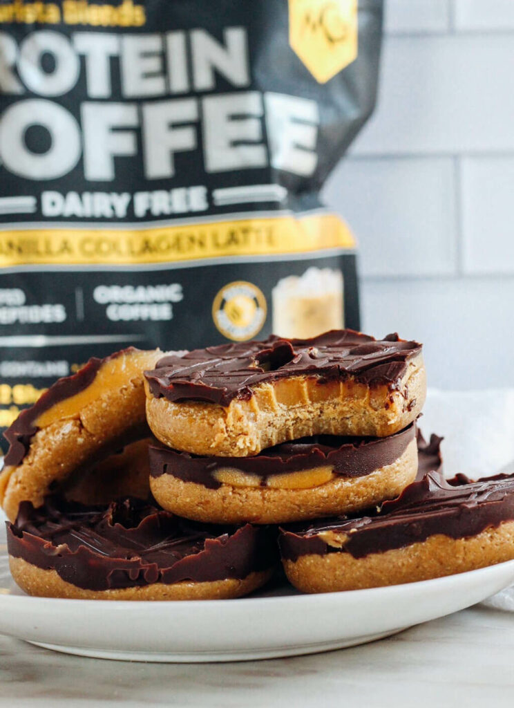 No Bake Twix Latte Protein Donuts