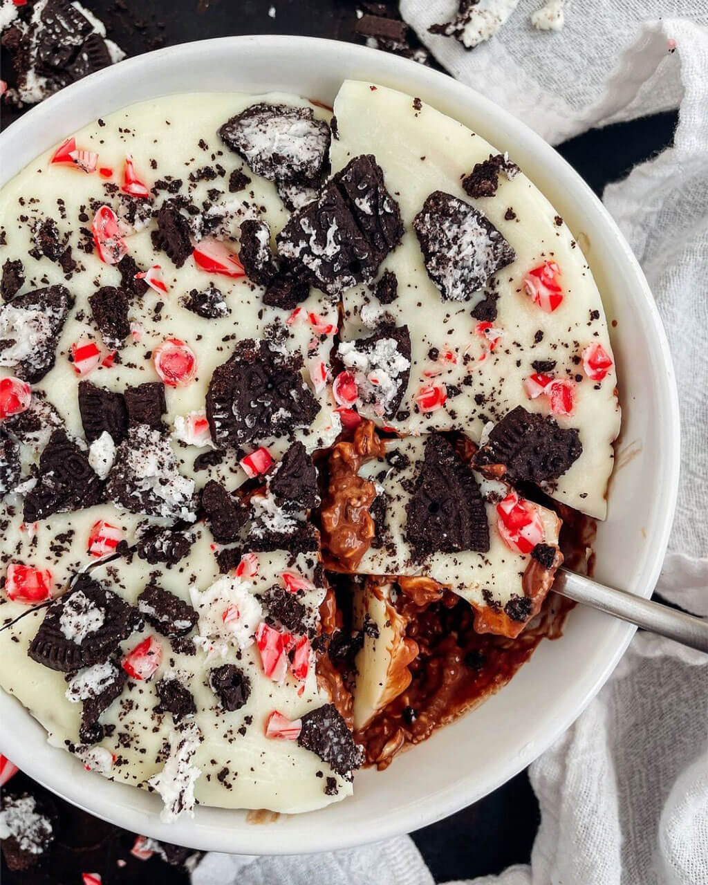 Oreo Peppermint Bark Overnight Oats