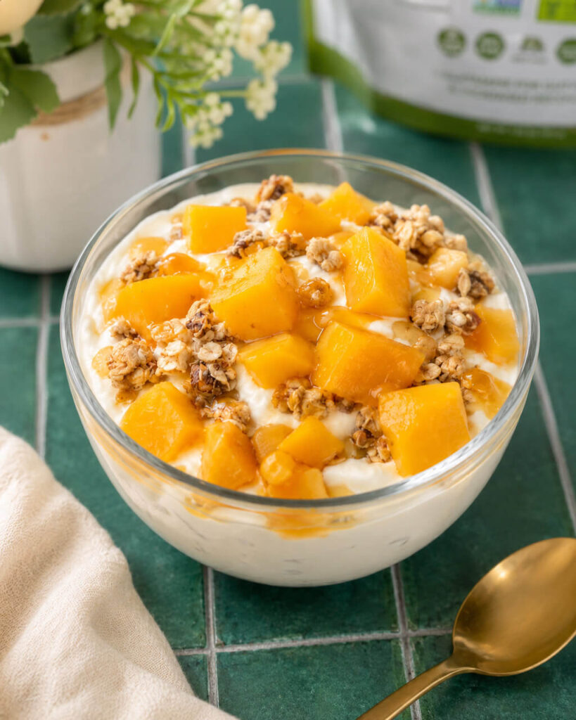 Peaches & Cream High-Protein Yogurt Bowl