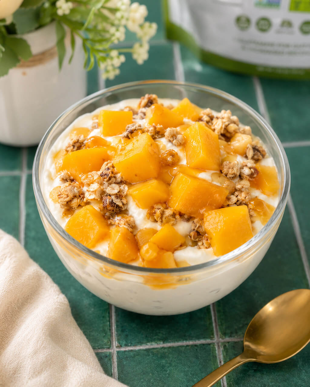 Peaches & Cream High Protein Yogurt Bowl