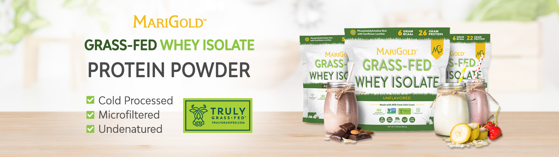 MariGold Truly Grass Fed Whey Isolate Protein Powder