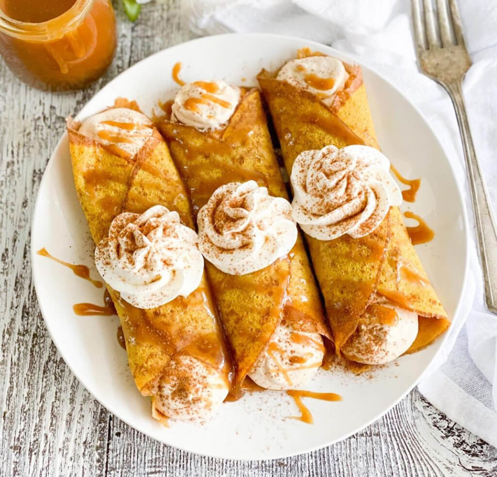 Low Carb Pumpkin Latte Crepes by thelowcarbcontessa