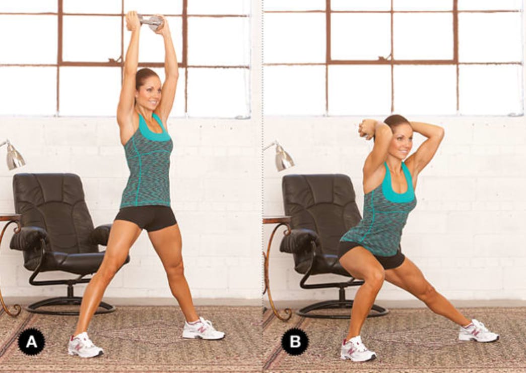 Side Lunge with Triceps Extension