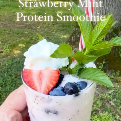 Strawberry Mint Protein Smoothie