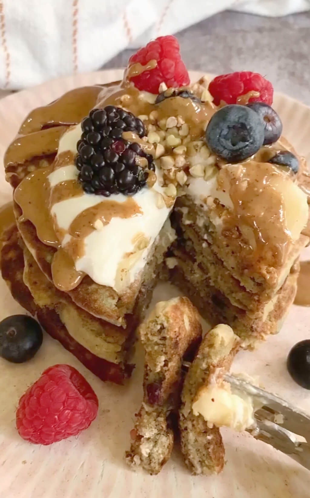 Vanilla Berry Protein Pancakes